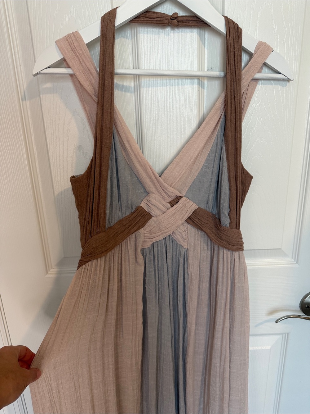 Altar’d State Go Grecian Boho  Maxi Dress | Medium | Sleeveless Smocked Back - Picture 4 of 7